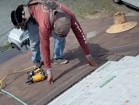 Instalación de shingle sobre papel nuevo